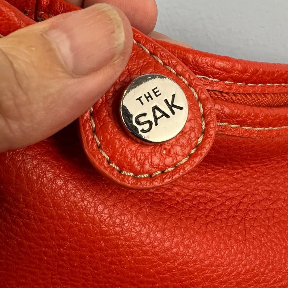 The Sak Pebble Leather Orange Shoulder Purse - Picture 3 of 8